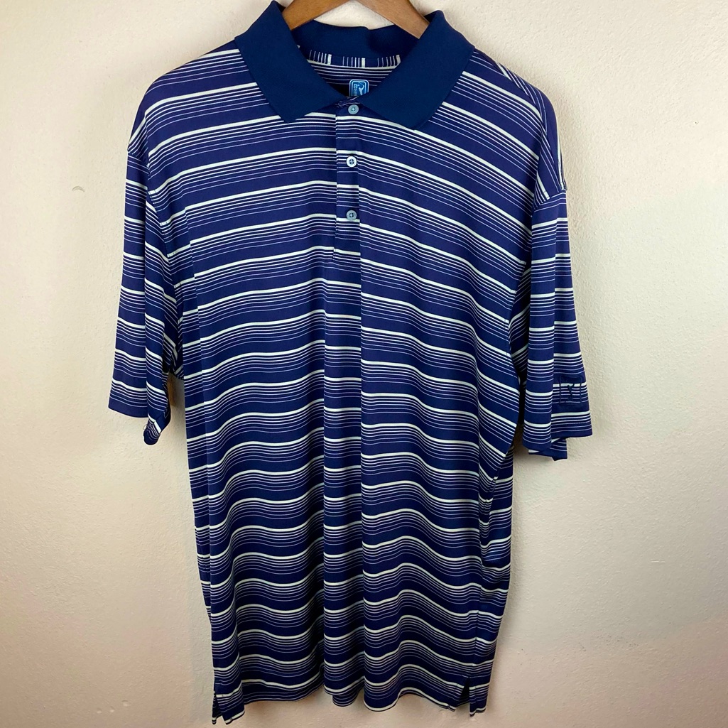 Pga Tour Striped Polo Shirt